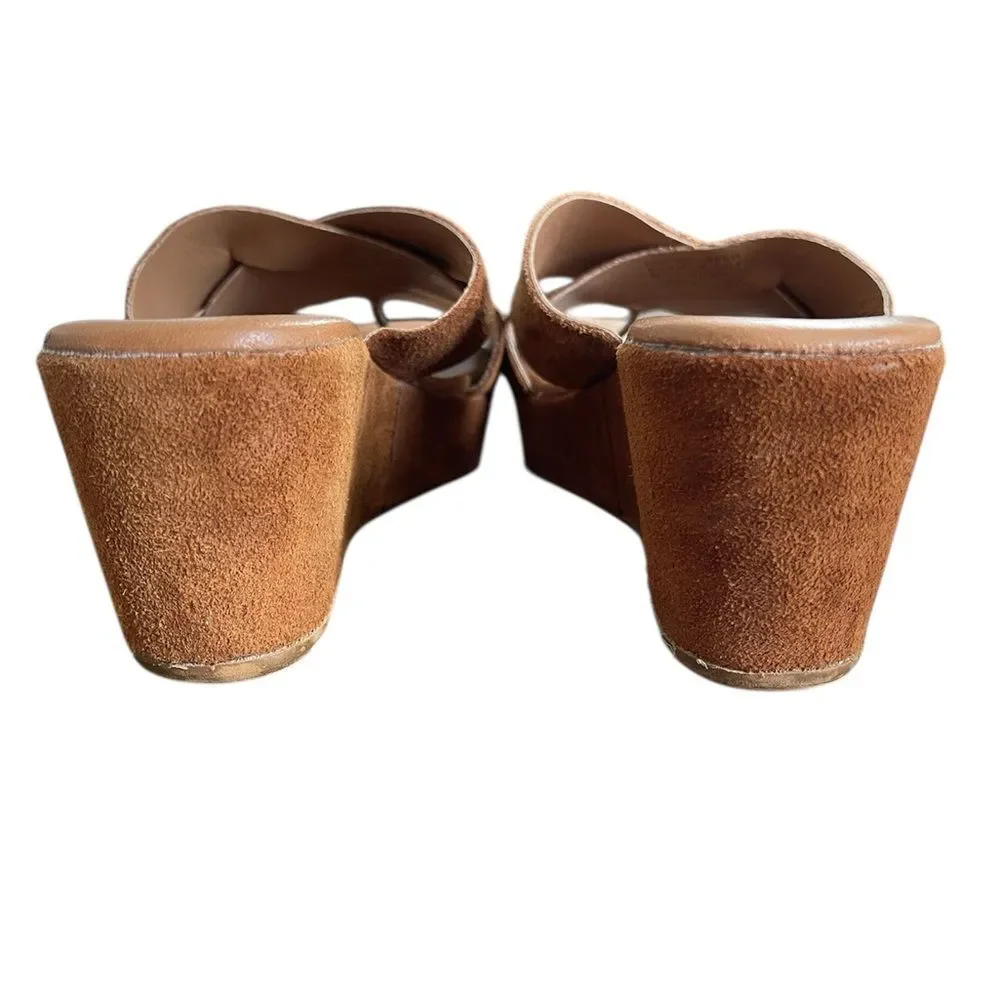 Sophia Milano Suede Wedge Sandals Size 6.5 - Picture 8 of 14